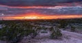 Sunset approaches the Superstition Mountains